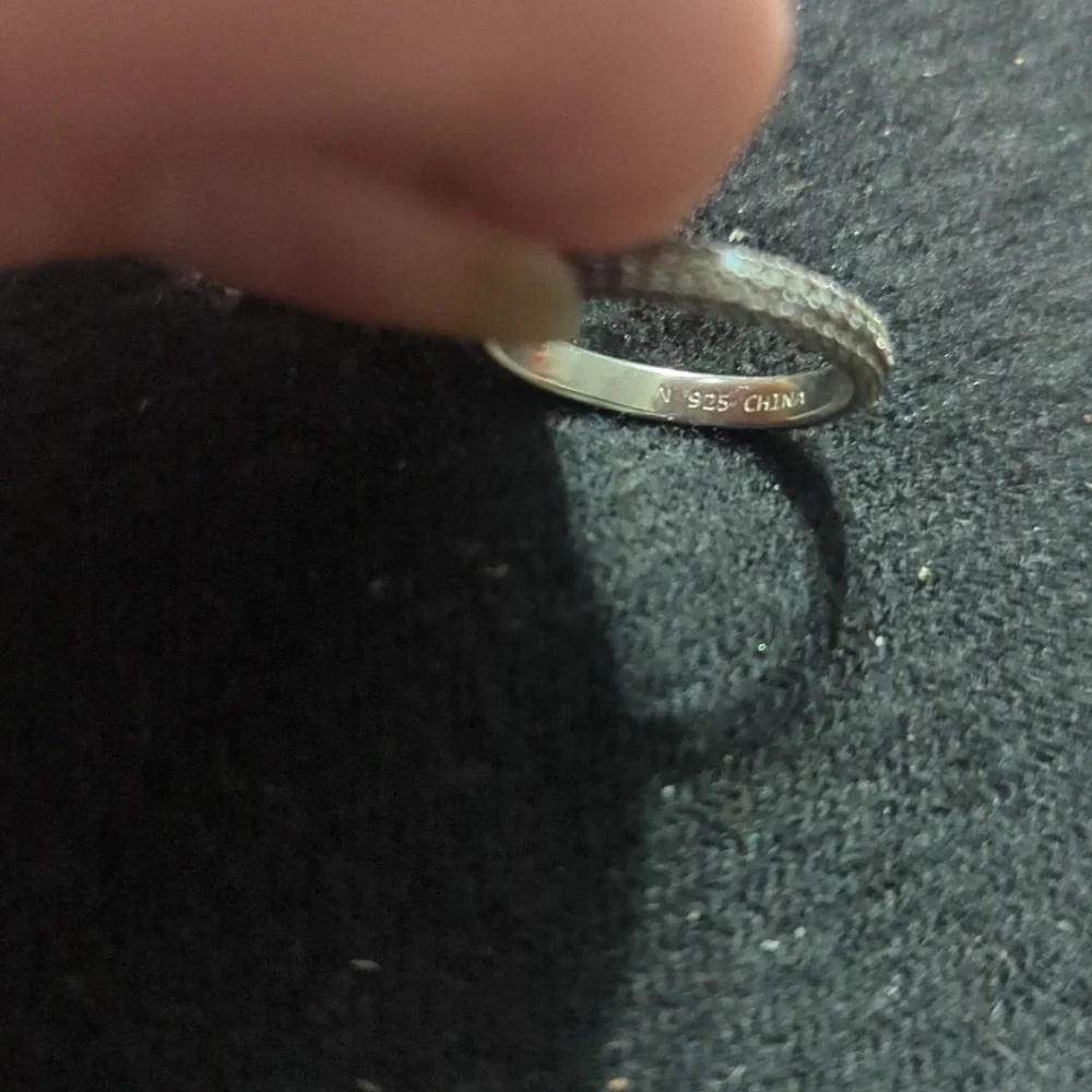 Sterling Silver Clear Rhinestone Statement Ring - size 6
